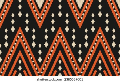 Ethnic abstract ikat art. Aztec ornament print. geometric ethnic pattern seamless  color oriental.  Design for background ,curtain, carpet, wallpaper, clothing, wrapping, Batik, vector illustration.