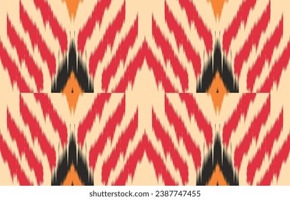 Ethnic abstract ikat art. Aztec ornament print. geometric ethnic pattern seamless  color oriental.  Design for background ,curtain, carpet, wallpaper, clothing, wrapping, Batik, vector illustration.