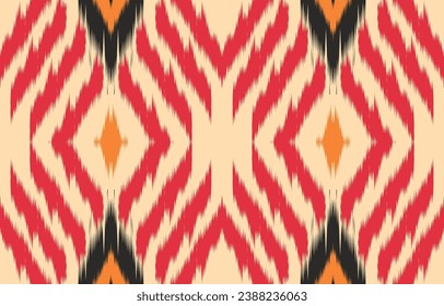 Ethnic abstract ikat art. Aztec ornament print. geometric ethnic pattern seamless  color oriental.  Design for background ,curtain, carpet, wallpaper, clothing, wrapping, Batik, vector illustration.