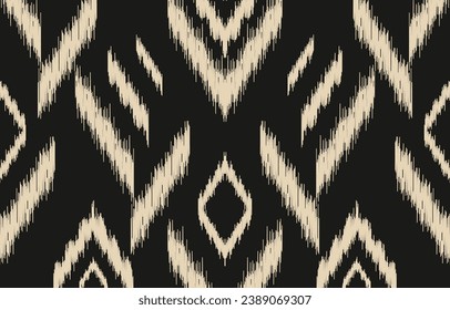 Arte de ikat abstracto étnico. Impresión de ornamento azteca. patrón geométrico étnico de color oriental sin fisuras.  Diseño para fondo, cortina, alfombra, papel pintado, ropa, envoltura, Batik, ilustración vectorial.