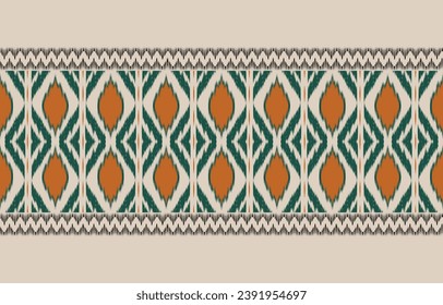 Ethnic abstract ikat art. Aztec ornament print. geometric ethnic pattern seamless  color oriental.  Design for background ,curtain, carpet, wallpaper, clothing, wrapping, Batik, vector illustration.