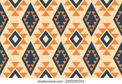 Ethnic abstract ikat art. Aztec ornament print. geometric ethnic pattern seamless  color oriental.  Design for background ,curtain, carpet, wallpaper, clothing, wrapping, Batik, vector illustration.