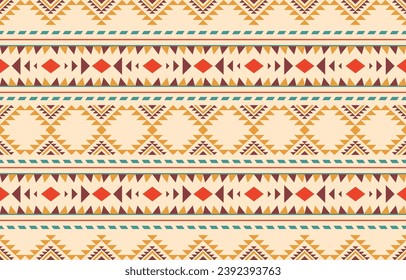 Ethnic abstract ikat art. Aztec ornament print. geometric ethnic pattern seamless  color oriental.  Design for background ,curtain, carpet, wallpaper, clothing, wrapping, Batik, vector illustration.