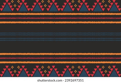 Ethnic abstract ikat art. Aztec ornament print. geometric ethnic pattern seamless  color oriental.  Design for background ,curtain, carpet, wallpaper, clothing, wrapping, Batik, vector illustration.