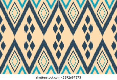 Ethnic abstract ikat art. Aztec ornament print. geometric ethnic pattern seamless  color oriental.  Design for background ,curtain, carpet, wallpaper, clothing, wrapping, Batik, vector illustration.