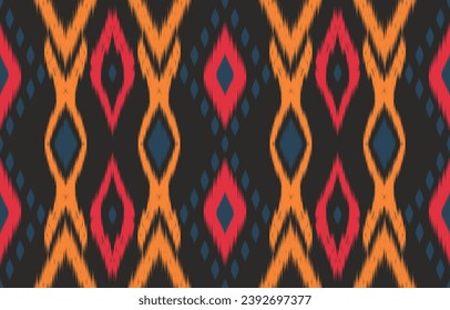 Ethnic abstract ikat art. Aztec ornament print. geometric ethnic pattern seamless  color oriental.  Design for background ,curtain, carpet, wallpaper, clothing, wrapping, Batik, vector illustration.