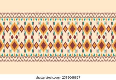Ethnic abstract ikat art. Aztec ornament print. geometric ethnic pattern seamless  color oriental.  Design for background ,curtain, carpet, wallpaper, clothing, wrapping, Batik, vector illustration.