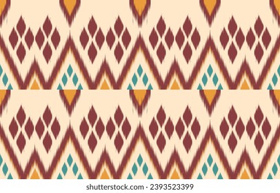 Ethnic abstract ikat art. Aztec ornament print. geometric ethnic pattern seamless  color oriental.  Design for background ,curtain, carpet, wallpaper, clothing, wrapping, Batik, vector illustration.
