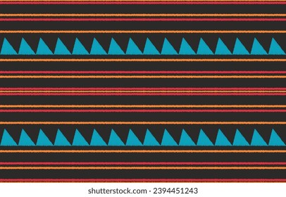Ethnic abstract ikat art. Aztec ornament print. geometric ethnic pattern seamless  color oriental.  Design for background ,curtain, carpet, wallpaper, clothing, wrapping, Batik, vector illustration.