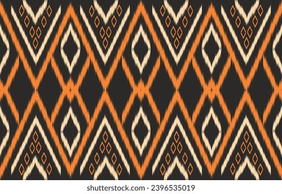 Ethnic abstract ikat art. Aztec ornament print. geometric ethnic pattern seamless  color oriental.  Design for background ,curtain, carpet, wallpaper, clothing, wrapping, Batik, vector illustration.