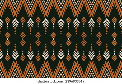 Ethnic abstract ikat art. Aztec ornament print. geometric ethnic pattern seamless  color oriental.  Design for background ,curtain, carpet, wallpaper, clothing, wrapping, Batik, vector illustration.