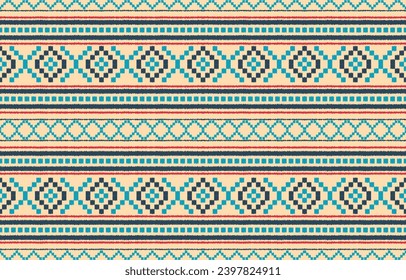 Ethnic abstract ikat art. Aztec ornament print. geometric ethnic pattern seamless  color oriental.  Design for background ,curtain, carpet, wallpaper, clothing, wrapping, Batik, vector illustration.