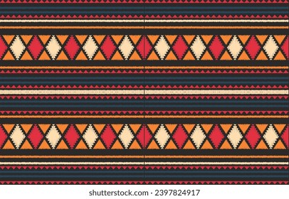 Ethnic abstract ikat art. Aztec ornament print. geometric ethnic pattern seamless  color oriental.  Design for background ,curtain, carpet, wallpaper, clothing, wrapping, Batik, vector illustration.