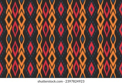 Ethnic abstract ikat art. Aztec ornament print. geometric ethnic pattern seamless  color oriental.  Design for background ,curtain, carpet, wallpaper, clothing, wrapping, Batik, vector illustration.