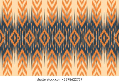 Ethnic abstract ikat art. Aztec ornament print. geometric ethnic pattern seamless  color oriental.  Design for background ,curtain, carpet, wallpaper, clothing, wrapping, Batik, vector illustration.