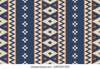 Ethnic abstract ikat art. Aztec ornament print. geometric ethnic pattern seamless  color oriental.  Design for background ,curtain, carpet, wallpaper, clothing, wrapping, Batik, vector illustration.