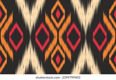 Ethnic abstract ikat art. Aztec ornament print. geometric ethnic pattern seamless  color oriental.  Design for background ,curtain, carpet, wallpaper, clothing, wrapping, Batik, vector illustration.