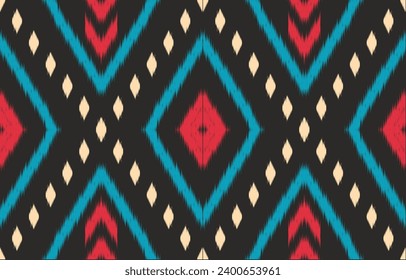 Ethnic abstract ikat art. Aztec ornament print. geometric ethnic pattern seamless  color oriental.  Design for background ,curtain, carpet, wallpaper, clothing, wrapping, Batik, vector illustration.