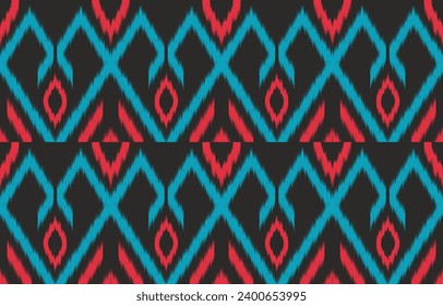 Ethnic abstract ikat art. Aztec ornament print. geometric ethnic pattern seamless  color oriental.  Design for background ,curtain, carpet, wallpaper, clothing, wrapping, Batik, vector illustration.