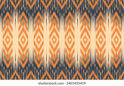 Ethnic abstract ikat art. Aztec ornament print. geometric ethnic pattern seamless  color oriental.  Design for background ,curtain, carpet, wallpaper, clothing, wrapping, Batik, vector illustration.