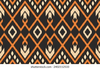 Ethnic abstract ikat art. Aztec ornament print. geometric ethnic pattern seamless  color oriental.  Design for background ,curtain, carpet, wallpaper, clothing, wrapping, Batik, vector illustration.