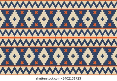 Ethnic abstract ikat art. Aztec ornament print. geometric ethnic pattern seamless  color oriental.  Design for background ,curtain, carpet, wallpaper, clothing, wrapping, Batik, vector illustration.