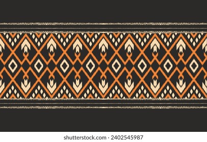 Ethnic abstract ikat art. Aztec ornament print. geometric ethnic pattern seamless  color oriental.  Design for background ,curtain, carpet, wallpaper, clothing, wrapping, Batik, vector illustration.