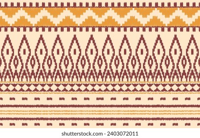 Ethnic abstract ikat art. Aztec ornament print. geometric ethnic pattern seamless  color oriental.  Design for background ,curtain, carpet, wallpaper, clothing, wrapping, Batik, vector illustration.