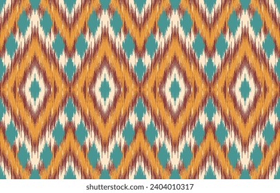 Ethnic abstract ikat art. Aztec ornament print. geometric ethnic pattern seamless  color oriental.  Design for background ,curtain, carpet, wallpaper, clothing, wrapping, Batik, vector illustration.
