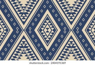 Arte de ikat abstracto étnico. Impresión de ornamento azteca. patrón geométrico étnico de color oriental sin fisuras.  Diseño para fondo, cortina, alfombra, papel pintado, ropa, envoltura, Batik, ilustración vectorial.