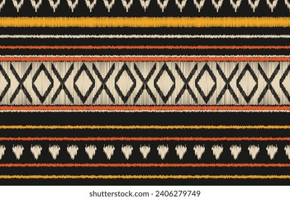 Ethnic abstract ikat art. Aztec ornament print. geometric ethnic pattern seamless  color oriental.  Design for background ,curtain, carpet, wallpaper, clothing, wrapping, Batik, vector illustration.