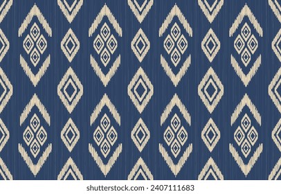 Ethnic abstract ikat art. Aztec ornament print. geometric ethnic pattern seamless  color oriental.  Design for background ,curtain, carpet, wallpaper, clothing, wrapping, Batik, vector illustration.