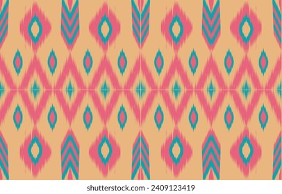 Ethnic abstract ikat art. Aztec ornament print. geometric ethnic pattern seamless  color oriental.  Design for background ,curtain, carpet, wallpaper, clothing, wrapping, Batik, vector illustration.