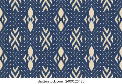 Ethnic abstract ikat art. Aztec ornament print. geometric ethnic pattern seamless  color oriental.  Design for background ,curtain, carpet, wallpaper, clothing, wrapping, Batik, vector illustration.