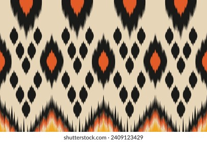 Ethnic abstract ikat art. Aztec ornament print. geometric ethnic pattern seamless  color oriental.  Design for background ,curtain, carpet, wallpaper, clothing, wrapping, Batik, vector illustration.