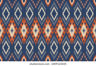 Ethnic abstract ikat art. Aztec ornament print. geometric ethnic pattern seamless  color oriental.  Design for background ,curtain, carpet, wallpaper, clothing, wrapping, Batik, vector illustration.