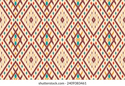 Ethnic abstract ikat art. Aztec ornament print. geometric ethnic pattern seamless  color oriental.  Design for background ,curtain, carpet, wallpaper, clothing, wrapping, Batik, vector illustration.