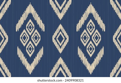 Ethnic abstract ikat art. Aztec ornament print. geometric ethnic pattern seamless  color oriental.  Design for background ,curtain, carpet, wallpaper, clothing, wrapping, Batik, vector illustration.