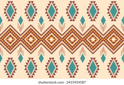 Ethnic abstract ikat art. Aztec ornament print. geometric ethnic pattern seamless  color oriental.  Design for background ,curtain, carpet, wallpaper, clothing, wrapping, Batik, vector illustration.