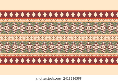 Ethnic abstract ikat art. Aztec ornament print. geometric ethnic pattern seamless  color oriental.  Design for background ,curtain, carpet, wallpaper, clothing, wrapping, Batik, vector illustration.