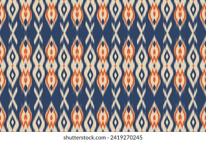 Ethnic abstract ikat art. Aztec ornament print. geometric ethnic pattern seamless  color oriental.  Design for background ,curtain, carpet, wallpaper, clothing, wrapping, Batik, vector illustration.