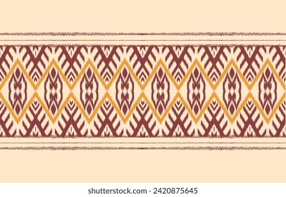 Ethnic abstract ikat art. Aztec ornament print. geometric ethnic pattern seamless  color oriental.  Design for background ,curtain, carpet, wallpaper, clothing, wrapping, Batik, vector illustration.