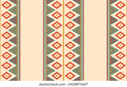 Ethnic abstract ikat art. Aztec ornament print. geometric ethnic pattern seamless  color oriental.  Design for background ,curtain, carpet, wallpaper, clothing, wrapping, Batik, vector illustration.