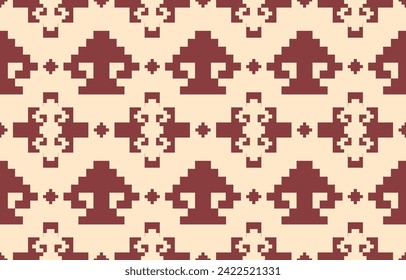 Ethnic abstract ikat art. Aztec ornament print. geometric ethnic pattern seamless  color oriental.  Design for background ,curtain, carpet, wallpaper, clothing, wrapping, Batik, vector illustration.
