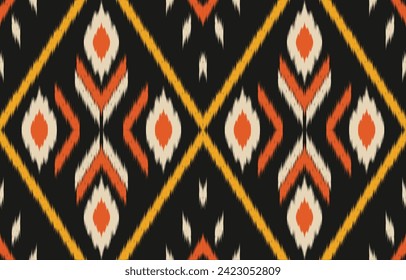 Ethnic abstract ikat art. Aztec ornament print. geometric ethnic pattern seamless  color oriental.  Design for background ,curtain, carpet, wallpaper, clothing, wrapping, Batik, vector illustration.