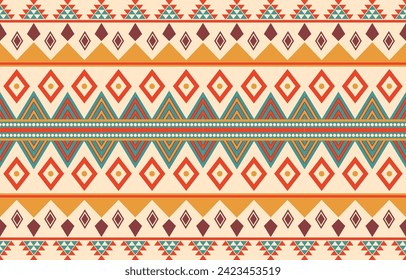 Ethnic abstract ikat art. Aztec ornament print. geometric ethnic pattern seamless  color oriental.  Design for background ,curtain, carpet, wallpaper, clothing, wrapping, Batik, vector illustration.