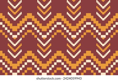 Ethnic abstract ikat art. Aztec ornament print. geometric ethnic pattern seamless  color oriental.  Design for background ,curtain, carpet, wallpaper, clothing, wrapping, Batik, vector illustration.