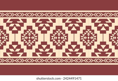 Ethnic abstract ikat art. Aztec ornament print. geometric ethnic pattern seamless  color oriental.  Design for background ,curtain, carpet, wallpaper, clothing, wrapping, Batik, vector illustration.