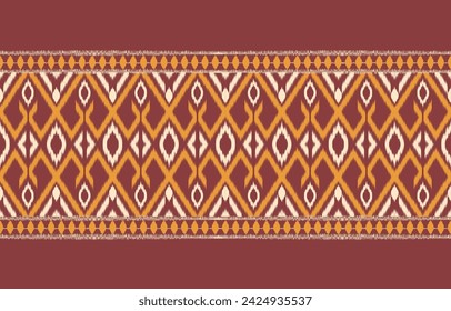 Ethnic abstract ikat art. Aztec ornament print. geometric ethnic pattern seamless  color oriental.  Design for background ,curtain, carpet, wallpaper, clothing, wrapping, Batik, vector illustration.