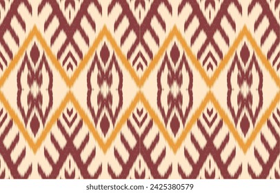 Arte de ikat abstracto étnico. Adorno azteca estampado. patrón étnico geométrico color sin fisuras oriental.  Diseño de fondo, cortina, alfombra, papel pintado, ropa, envoltura, Batik, ilustración vectorial.